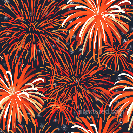Stylized Fireworks PBR Texture with Vibrant Orange and Dark Background seamless Color Camouflage PBR texture