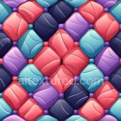 seamless Seamless 3D Inflated Puffy Vinyl Panel PBR Texture with Multicolor Quilted Cells texture 8k free download PBR