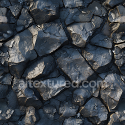 seamless Seamless 3D PBR Texture of Dark Cracked Rocky Ground with Sharp Edges texture 8k free download PBR