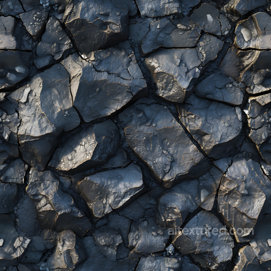 Stone Texture of Dark Cracked Rocky Ground with Sharp Edges Stone texture preview