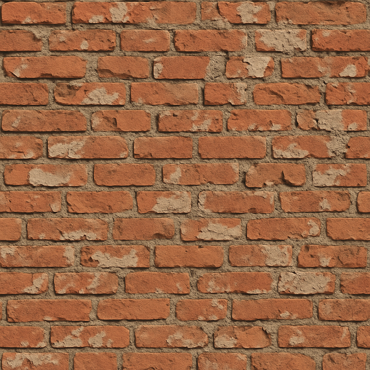 Weathered Brick Wall With Chips seamless PBR texture preview
