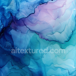 seamless Seamless 3D Alcohol Ink PBR Texture Featuring Blue and Purple Fluid Waves and Soft Translucent Layers texture 8k free download PBR