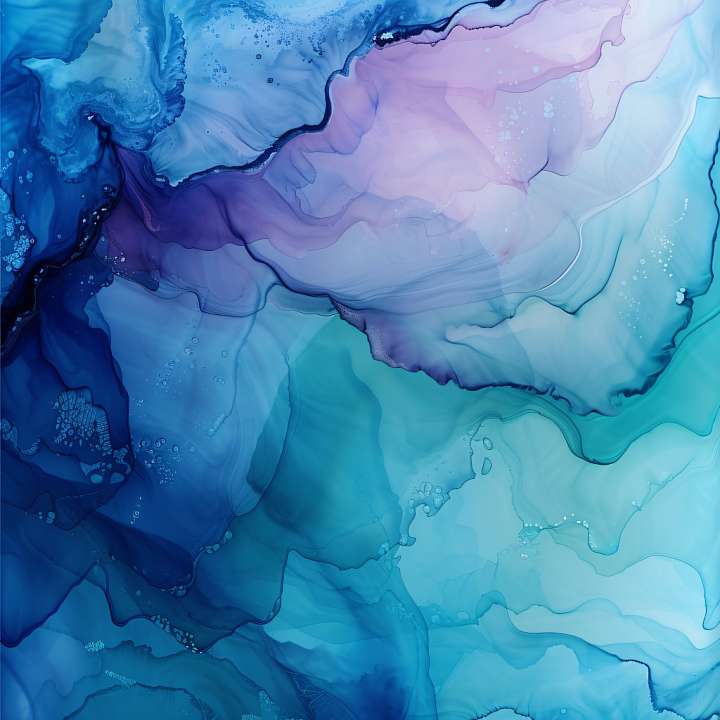 Alcohol Ink Featuring Blue and Purple Fluid Waves and Soft Translucent… seamless PBR texture preview