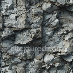 seamless Seamless 3D Cracked Rocky Wall PBR Texture with Layered Slate Gray Stones texture 8k free download PBR