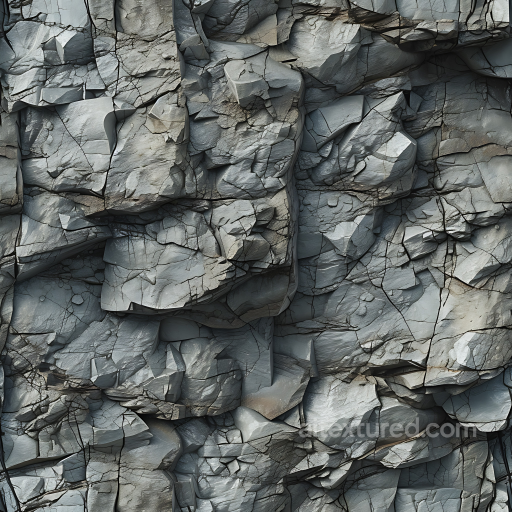 Cracked Rocky Wall PBR Texture with Layered Slate Gray Stones seamless Stone PBR texture