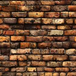 seamless Seamless 3D cracked and chipped brick wall PBR texture with multi-tone earthy colors texture 8k free download PBR