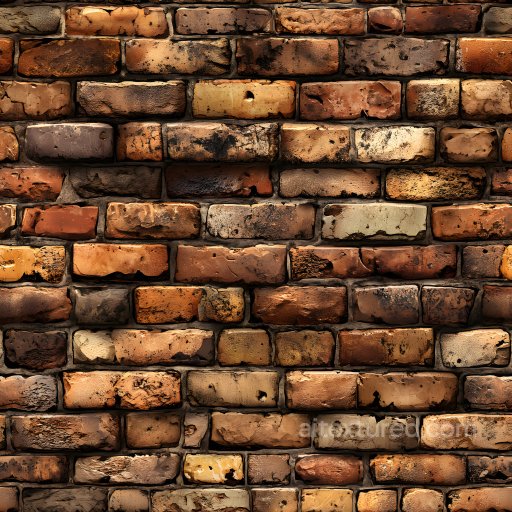 cracked and chipped brick wall PBR texture with multi-tone earthy colors seamless Brick PBR texture