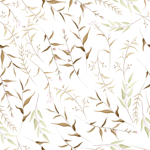 Seamless 3D PBR Floral Fabric Texture with Delicate White and Gold Leaves