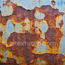 seamless Seamless 3D Rusty Metal Cracked and Holed PBR Texture with Peeling Blue Paint texture 8k free download PBR