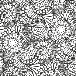 seamless Seamless 3D PBR Texture of Intricate Black and White Ornamental Floral Pattern texture 8k free download PBR