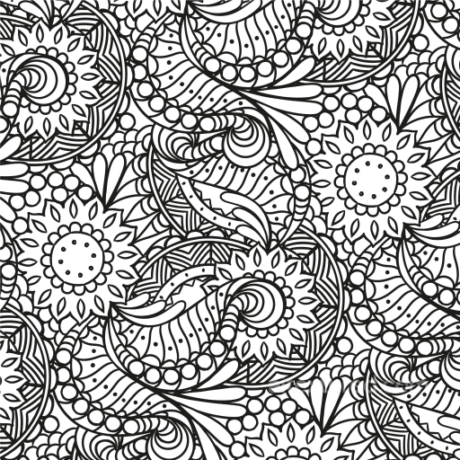 White & Black Texture of Intricate Black and White Ornamental Floral Pattern seamless White & Black PBR texture