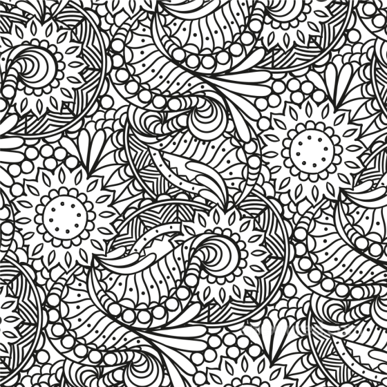 White & Black Texture of Intricate Black and White Ornamental Floral Pattern White & Black texture preview
