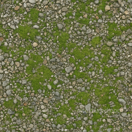 Of Gravel With Moss And Mixed Gravel On Rocky Soil Ground texture preview