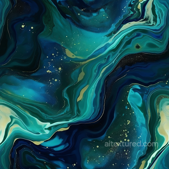 Marble Texture with Blue and Green Fluid Swirls and Gold Flecks Marble texture preview