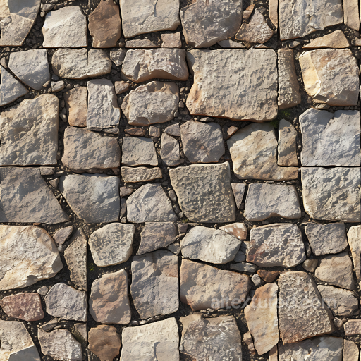 Weathered Rough Stone Pavement Seamless Texture with Earthy Tones seamless Stone PBR texture