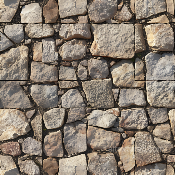 Weathered Rough Stone Pavement Seamless Texture with Earthy Tones Stone texture preview