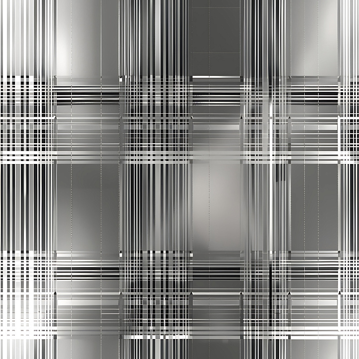 Polished Plaid Metal With Reflective Intersecting Grid Panels seamless PBR texture preview