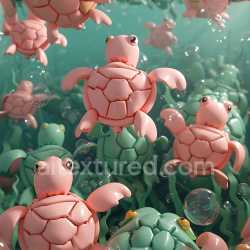 seamless Seamless 3D Inflated PBR Texture of Puffy Vinyl Turtle Shell Panels in Pastel Colors texture 8k free download PBR