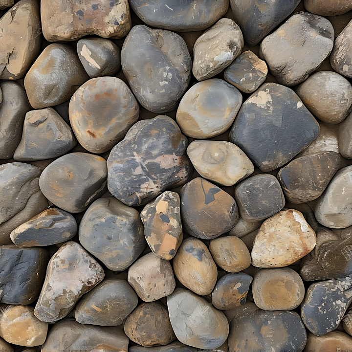 Smooth River Rock Ground with Weathered Surface seamless PBR texture preview