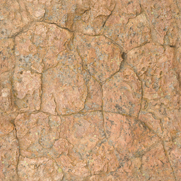 Rock Boulder Red - Rock Pitted Mossy Discolored Eroded Moss seamless PBR texture preview