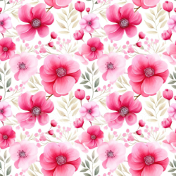 seamless Seamless 3D PBR Texture Featuring Pink Flower Pattern with Soft Leaves texture 8k free download PBR