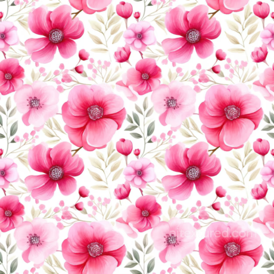 Featuring Pink Flower Pattern with Soft Leaves Pink Flower texture preview