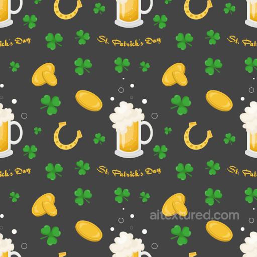 Featuring St Patrick’s Day Icons and Dark Background seamless St patrick digital paper bundle PBR texture