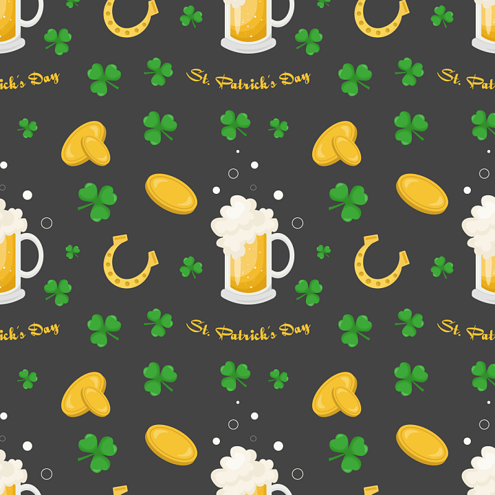 Featuring St Patrick’s Day Icons and Dark Background seamless PBR texture preview