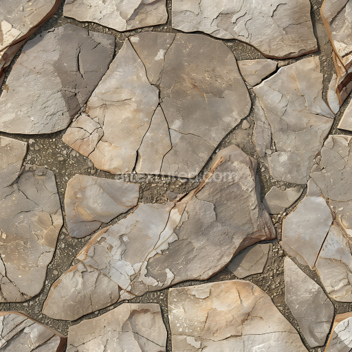 Seamless 3D Cracked Stone Ground PBR Texture in Earthy Brown and Gray Tones