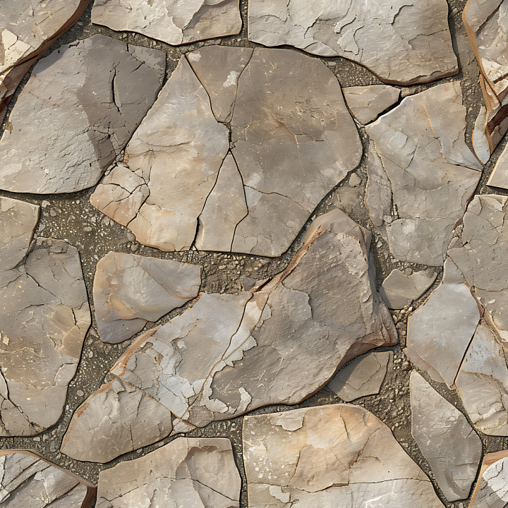 Cracked Stone Ground in Earthy Brown and Gray Tones seamless PBR texture preview