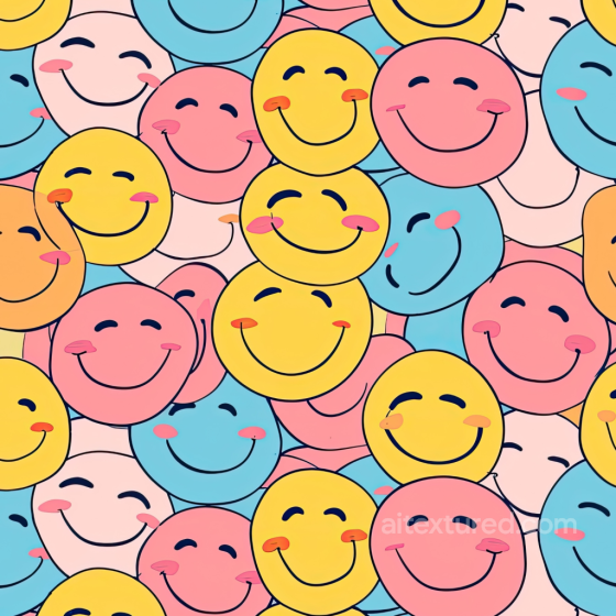 Featuring Colorful Happy Face Pattern Happy Face pattern texture preview