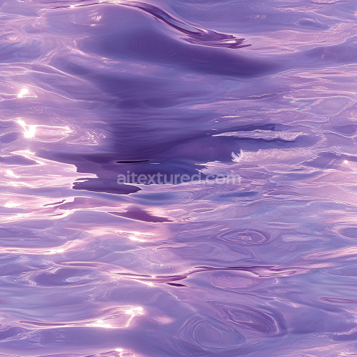 Seamless 3D PBR Texture of Stylized Violet Water Surface with Subtle Ripples and Glossy Highlights