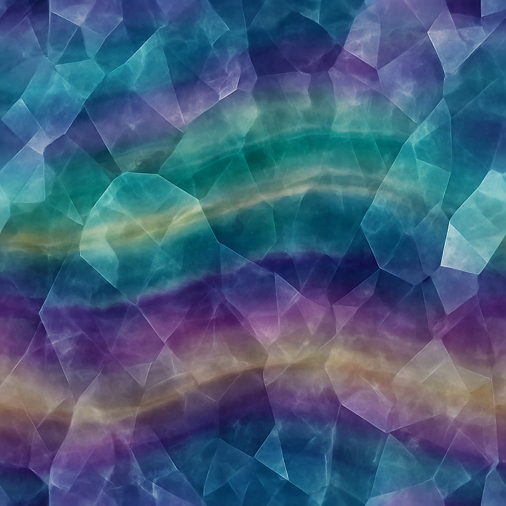 Fluorite Multicolor Crystals With Banded Crystal Zoning And Crystal Tra… seamless PBR texture preview