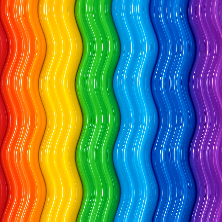 Corrugated Plastic Furniture Surface With Vibrant Colors And Glossy Fin… seamless PBR texture preview