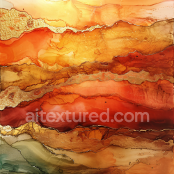 seamless Seamless 3D Alcohol Ink PBR Texture Featuring Warm Amber and Gold Fluid Waves texture 8k free download PBR