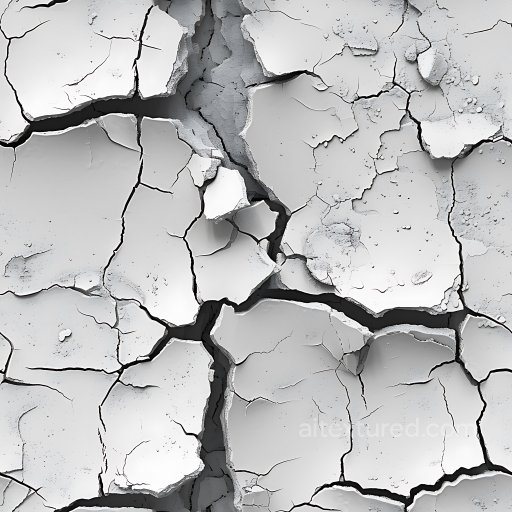 Cracked and Holed PBR Plaster Texture in White with Rough Damage seamless Cracked & Holes PBR texture