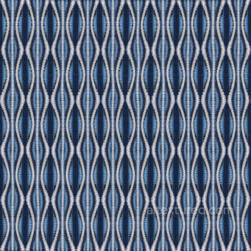 Fabric Sofa Texture with Blue and White Wavy Patterns | Free PBR seamless Fabric PBR texture