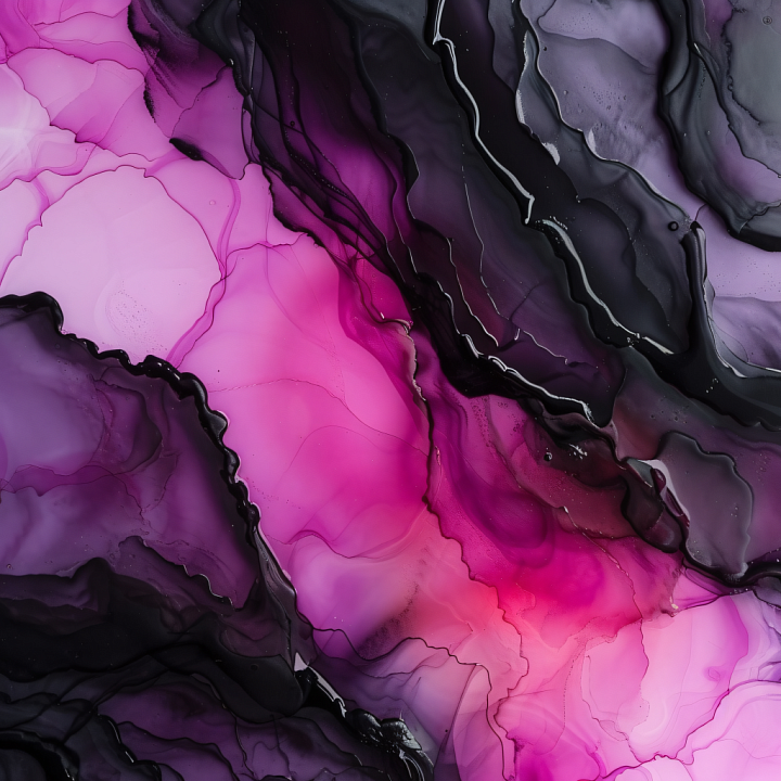 Alcohol Ink Featuring Deep Purple and Pink Fluid Waves seamless PBR texture preview