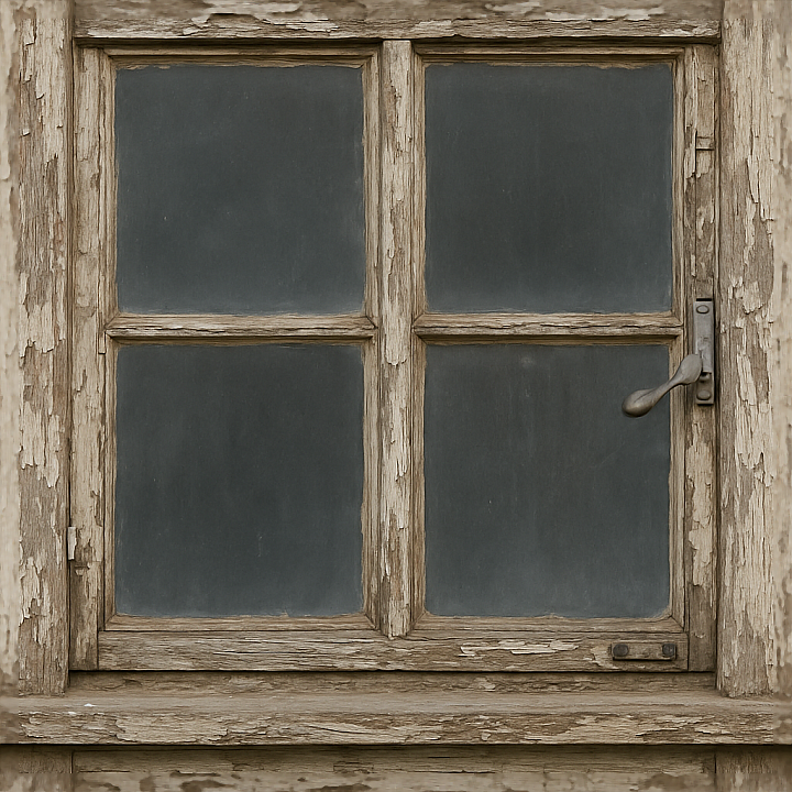 Of Old Window With Chipped Paint And Old Wood Grain Weathered… seamless PBR texture preview
