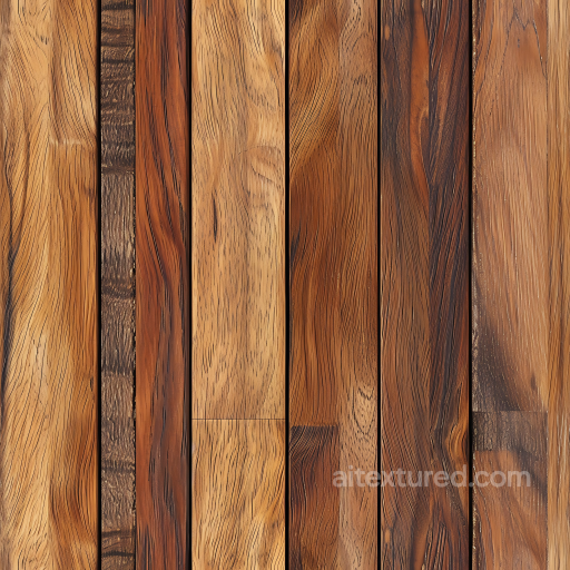 Rustic Mixed Hardwood Floor PBR Texture with Rich Wood Grain and Varied Warm Hues seamless Wood PBR texture