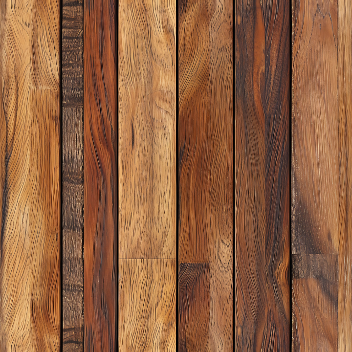 Rustic Mixed Hardwood Floor with Rich Wood Grain and Varied Warm Hues seamless PBR texture preview