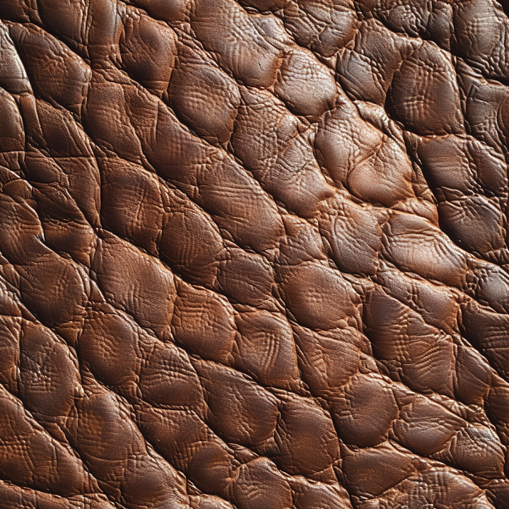 Distressed Brown Leather with Chunky Grain and Wrinkles seamless PBR texture preview