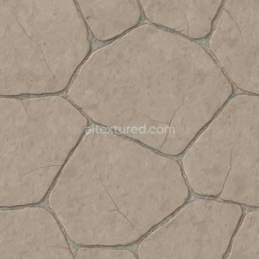Seamless 3d texture pbr 8k flagstone flat with light grout and smooth wear natural stone