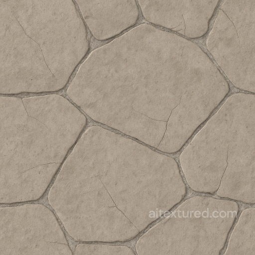 Flagstone Flat With Light Grout And Smooth Wear Natural Stone seamless Park pavement PBR texture