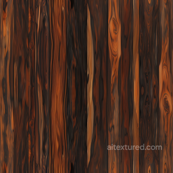 Exotic Dark Wood Planks Seamless Texture with Rich Grain and Knots Wood texture preview