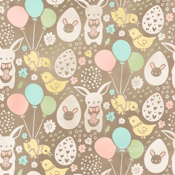 Digital Paper Texture Featuring Easter Bunnies, Chicks & Balloons All Christmas Digital paper texture preview