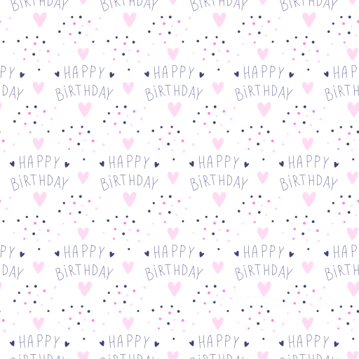Featuring Pink Hearts and Happy Birthday Text seamless Birthday PBR texture