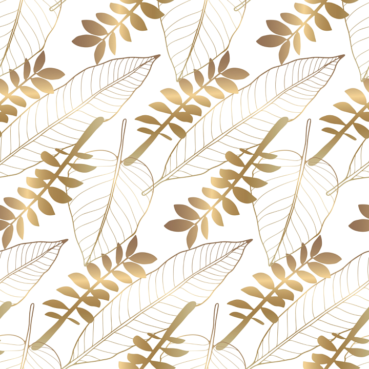 White Background and Gold Leaf Ornamental seamless PBR texture preview