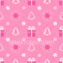 seamless Seamless 3D PBR Texture of Pink Christmas Digital Paper with Snowflakes and Gifts texture 8k free download PBR