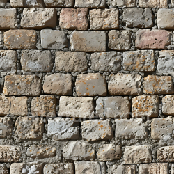 seamless Seamless 3D PBR Weathered Stone Wall Texture with Lichen and Rough Surface texture 8k free download PBR